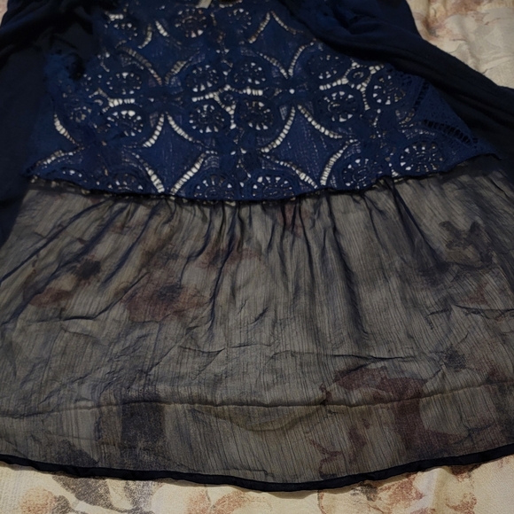 Forgotten Grace maxi cardigan open knit front with sheer & crochet back - Picture 6 of 8